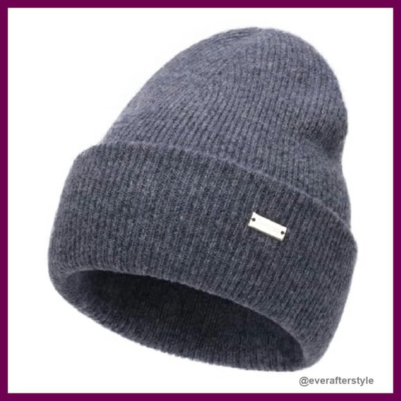 Merino Wool Double Layer Slouchy Beanie Classic Unisex Winter Hat main image 4
